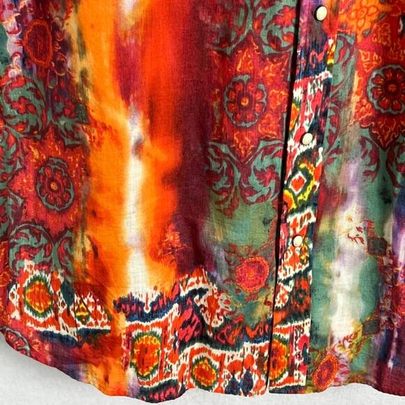 Polo Ralph Lauren Shirt Men's L Western Pearl Snap Psychedelic Aztec Vtg 90s - Picture 7 of 10